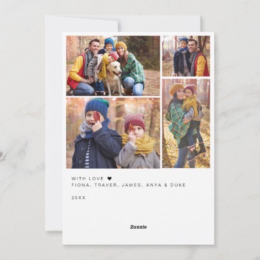 Moderne vredesfotocollage feestdagenkaart (Achterkant)