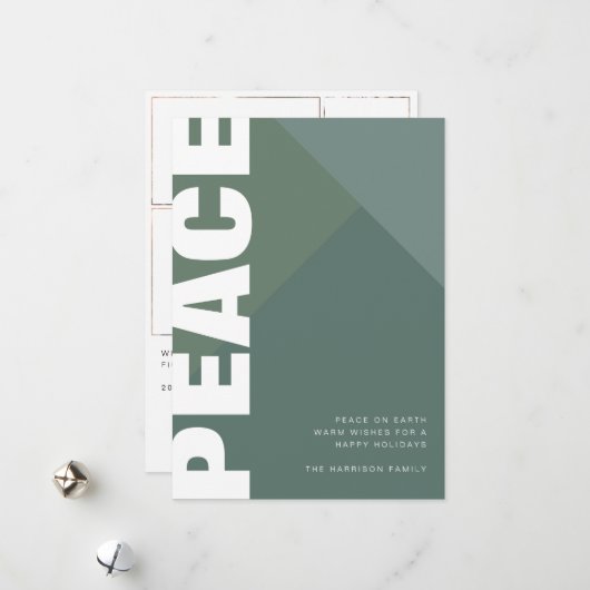 Moderne vredesfotocollage feestdagenkaart (Voorkant / Achterkant in situ)