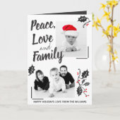 Moderne vredesliefde en aangepaste foto van famili kaart (Gele Bloem)