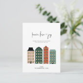 Moderne vredesliefde en vrolijk kerstfeest briefkaart (Staand voorkant)