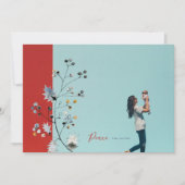 Moderne vredesliefde of feestelijke kerstfoto C Feestdagenkaart (Voorkant)