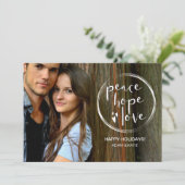 Moderne Vredesliefdesfoto Kerstmis Feestdagenkaart (Staand voorkant)