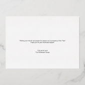 Moderne vredesscript Pine Holiday-lichten Folie Feestdagenkaart (Achterkant)