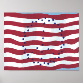 Moderne vredestekenposters van de vlag van de VS Poster