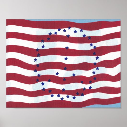 Moderne vredestekenposters van de vlag van de VS Poster (Voorkant)