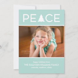 Moderne vredevolle aangepaste fotovakantieboom - g feestdagenkaart