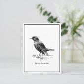 Moderne Vreemde Fun Zwart Vogeltje  Briefkaart (Staand voorkant)