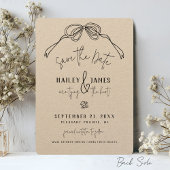 Moderne Vreemde Hand Getekende Boog KRAFT Foto Bru Save The Date