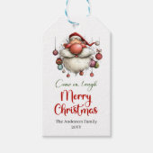 Moderne vreemde Kerstman kerstcadeautag ontwerp Cadeaulabel (Voorkant)