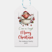 Moderne vreemde Kerstman kerstcadeautag ontwerp Cadeaulabel (Achterkant)