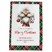 Moderne Vreemde Kerstman Waterverf Kerstcadeautas Medium Cadeauzakje (Achterkant)