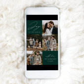 Moderne Vreugde aan de Wereld Groen 5 Foto Feestdagenkaart