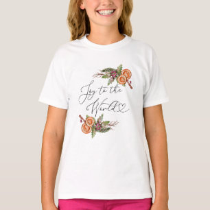 Moderne Vreugde aan de Wereld Kerstmis T-shirt