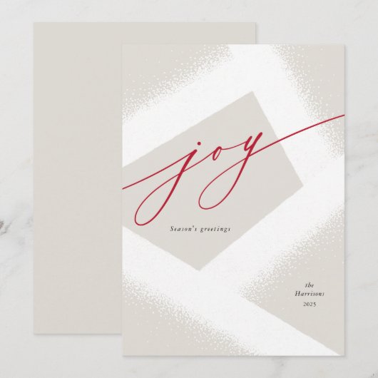 Moderne Vreugde Eenvoudige Abstracte Niet-Foto Feestdagenkaart (Voorkant / Achterkant)