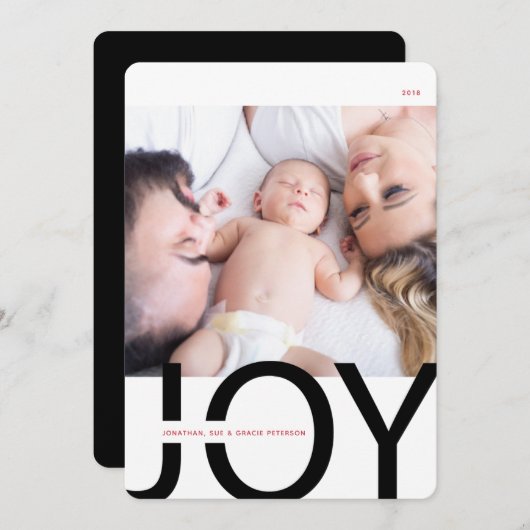 Moderne vreugde feestdagenkaart (Voorkant / Achterkant)