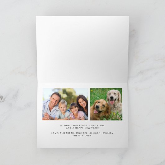 Moderne Vreugde Foto Kerstmis Feestdagen Kaart (Binnen)