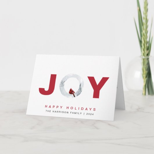 Moderne Vreugde Foto Kerstmis Feestdagen Kaart (Voorkant)