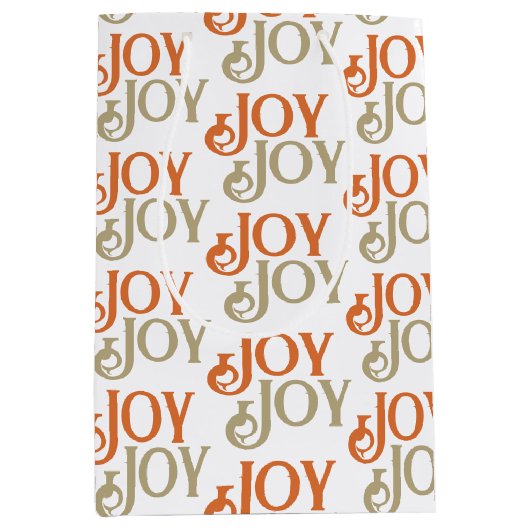 Moderne Vreugde Kerstmis Medium Cadeauzakje (Voorkant)