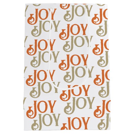 Moderne Vreugde Kerstmis Medium Cadeauzakje (Achterkant)