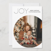 Moderne Vreugde Minimalistische Kerstmis Feestdagenkaart (Voorkant)