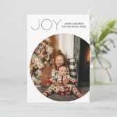 Moderne Vreugde Minimalistische Kerstmis Feestdagenkaart (Staand voorkant)