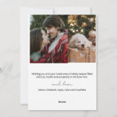 Moderne Vreugde Minimalistische Kerstmis Feestdagenkaart (Achterkant)