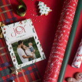 Moderne Vreugde Rode Berry Botanische Foto Kerstmi Feestdagenkaart