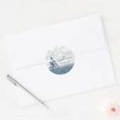 Moderne vreugde sprankelende kerstboom glittery ronde sticker (Envelop)