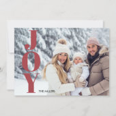 Moderne Vreugde Typografie Minimale 1 Foto Tartan  Feestdagenkaart (Voorkant)