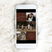 Moderne Vreugde voor de Wereld Bruin 4 Foto Feestdagenkaart