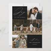 Moderne vreugde voor de wereld Zwart 4 foto Feestdagenkaart (Voorkant)