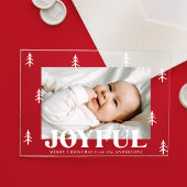 Moderne vreugdevolle bomen vakantiefoto acryl uitnodigingen