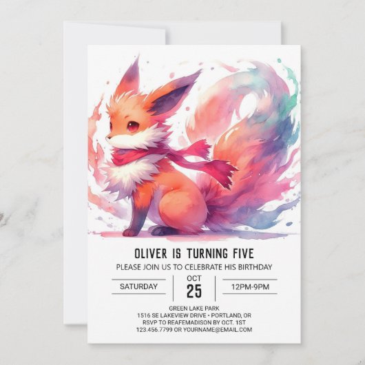 Moderne vreugdevolle Fox verjaardag Kaart (Voorkant)