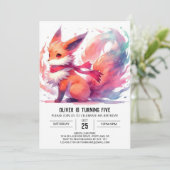 Moderne vreugdevolle Fox verjaardag Kaart (Staand voorkant)