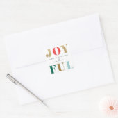 Moderne vreugdevolle kerstcadeau vierkante sticker (Envelop)