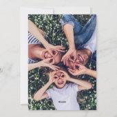 Moderne vreugdevolle kerstgroene fotocollage feestdagenkaart (Achterkant)