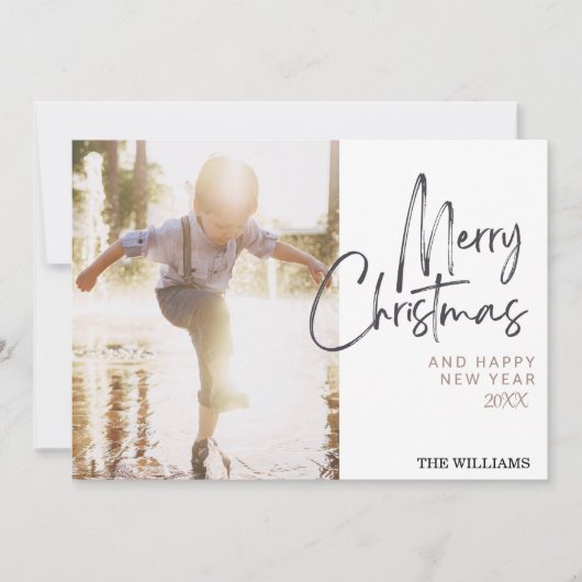 Moderne vreugdevolle kerstkaart (Voorkant)