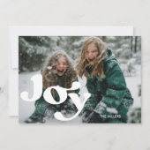 Moderne vreugdevolle retro typografie 1 foto minim feestdagenkaart (Voorkant)