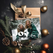 Moderne vreugdevolle retro typografie 1 foto minim feestdagenkaart