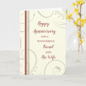 Moderne Vriend en Zijn Vrouw Jubileum Kaart (Gele Bloem)