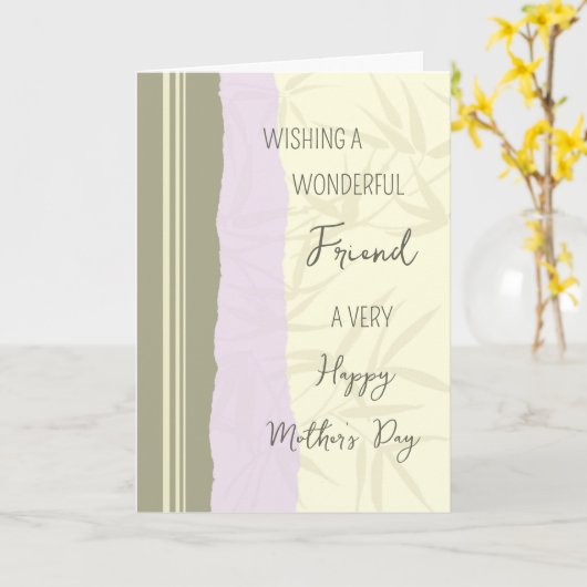Moderne Vriend Gelukkige Moederdag Kaart (Gele Bloem)