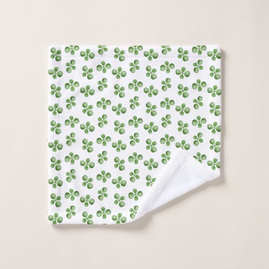 Moderne vriendelijke groene, succesvolle bladeren bad handdoek (Wasdoekje)