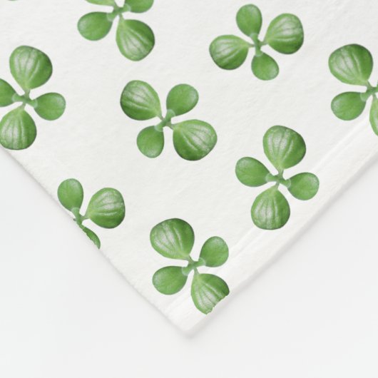 Moderne vriendelijke groene, succesvolle bladeren  fleece deken (Hoek)