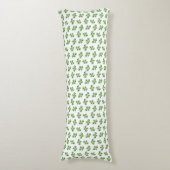 Moderne vriendelijke groene, succesvolle bladeren  lichaamskussen (Voorkant Verticaal)