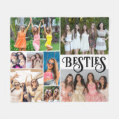 Moderne vrienden Aangepast 8 Foto Collage Uw Kleur Fleece Deken (Voorkant (Horizontaal))