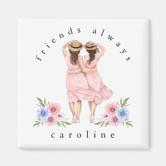 Moderne vrienden altijd Petten naam Magneet (Voorkant)