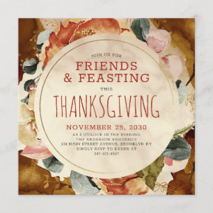 Moderne Vrienden Feesten Vriendschap Thanksgiving Kaart