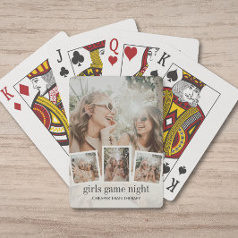 Moderne Vrienden Foto Collage Meisjes Avond Spelle Pokerkaarten