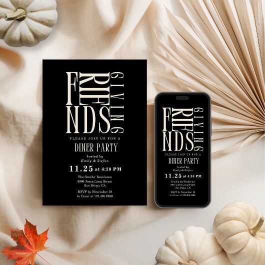 Moderne Vrienden geven elegante Wit & Zwart Kaart