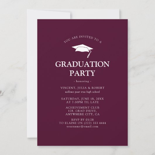 Moderne 'Vrienden' Graduation Party Photo Collage Kaart (Achterkant)